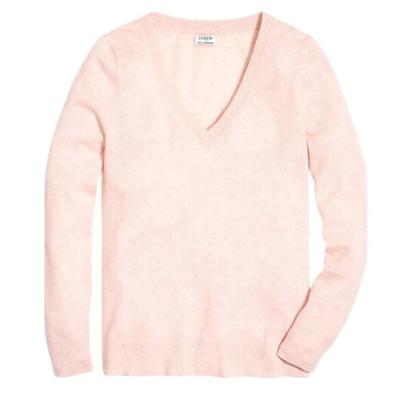J.CREW 100% Cashmere V-Neck Sweater Women L Peach Lightweight Old Money Office - Picture 11 of 11